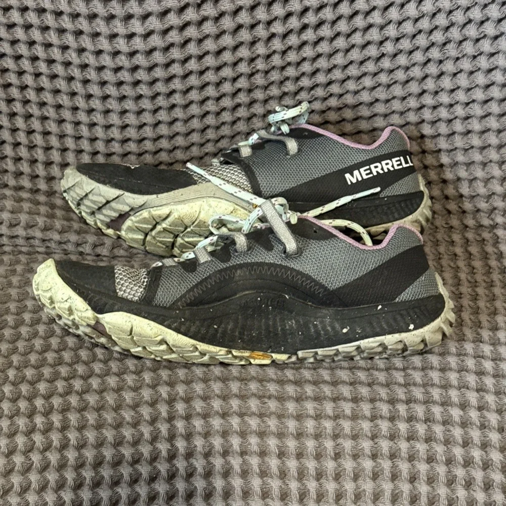 Merrell Trail Glove 6 women's barefoot trail running shoes Grey & Purple 9